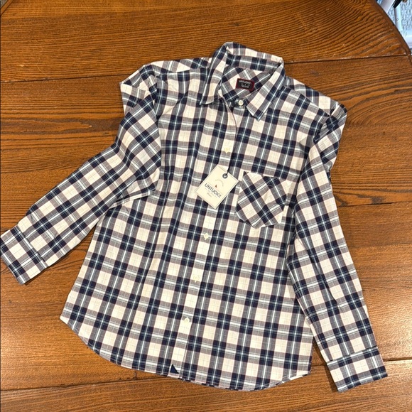 Untuck it Blue and White Button Down Shirt Classic Plaid Design - Picture 1 of 4